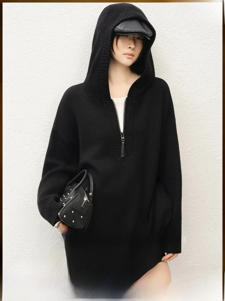 Lazy Knitted Sweater Mixed Wool Casual Hooded f Zipper MEIYANG Spring 2026 Women's Loose Fit Knitwear Long Sve
Lazy Knitted Sweater Mixed Wool Casual Hooded f Zipper MEIYANG Spring 2026 Women's Loose Fit Knitwear Long Sve