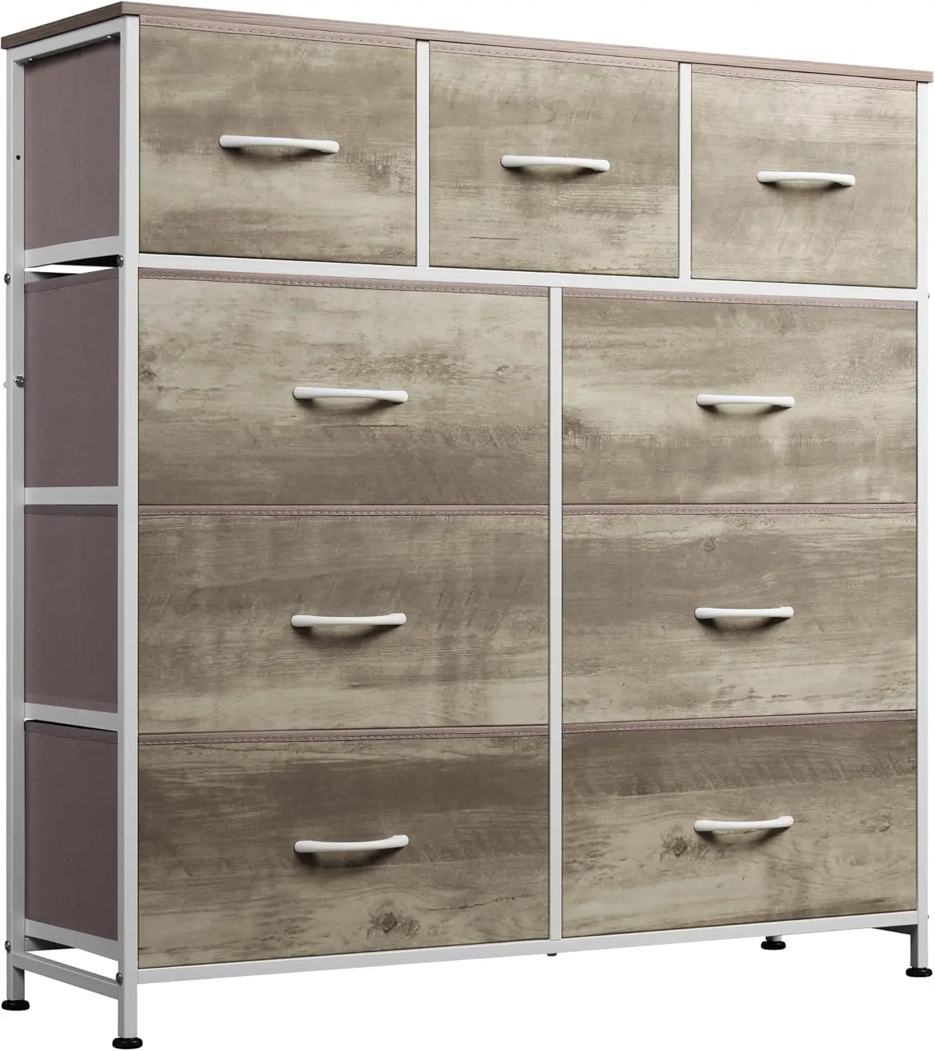 9-Drawer Fabric Storage Tower for Bedroom, Hallway, Nursery with Steel Frame, Wood Top, Easy Pull Handle in Greige
9-Drawer Fabric Storage Tower for Bedroom, Hallway, Nursery with Steel Frame, Wood Top, Easy Pull Handle in Greige