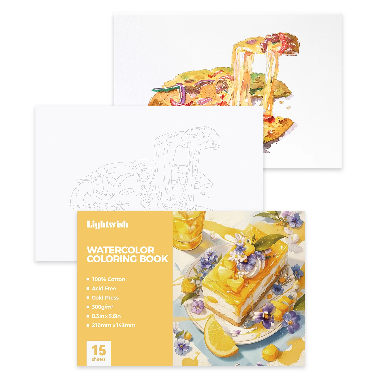 Книжка-раскраска акварель Lightwish, 100% хлопок, 300 г/м2/140 фунтов, бескислотная бумага холодного отжима, 8,3 x 5,6 дюйма, 15 листов
Книжка-раскраска акварель Lightwish, 100% хлопок, 300 г/м2/140 фунтов, бескислотная бумага холодного отжима, 8,3 x 5,6 дюйма, 15 листов