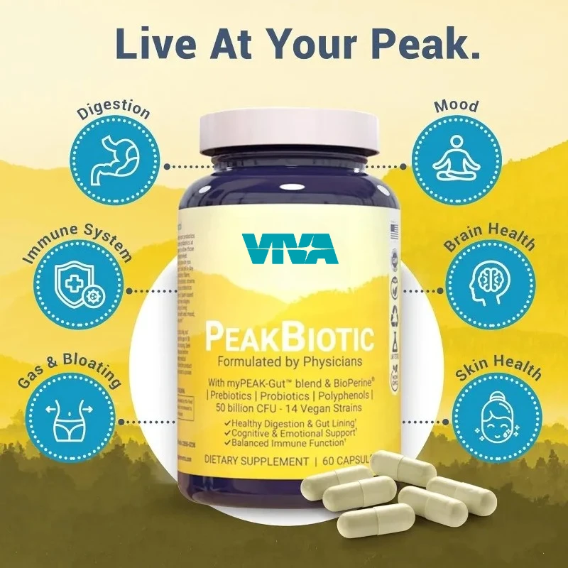 Pure vegetarian synbiotics capsules, 50 billion CFU probiotics, prebiotic antibiotics and intestinal lining, digestive support
Pure vegetarian synbiotics capsules, 50 billion CFU probiotics, prebiotic antibiotics and intestinal lining, digestive support