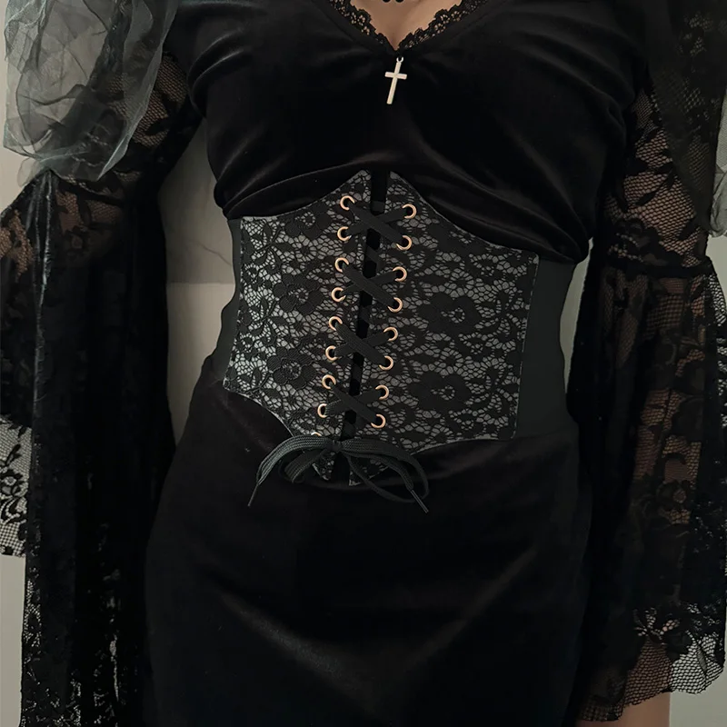 Черный пояс Corse для женщин, полые кружевные пояса с цветочным принтом, готический аксессуар, пояс в стиле панк, женские ремни, широкий эластичный пояс
Черный пояс Corse для женщин, полые кружевные пояса с цветочным принтом, готический аксессуар, пояс в стиле панк, женские ремни, широкий эластичный пояс