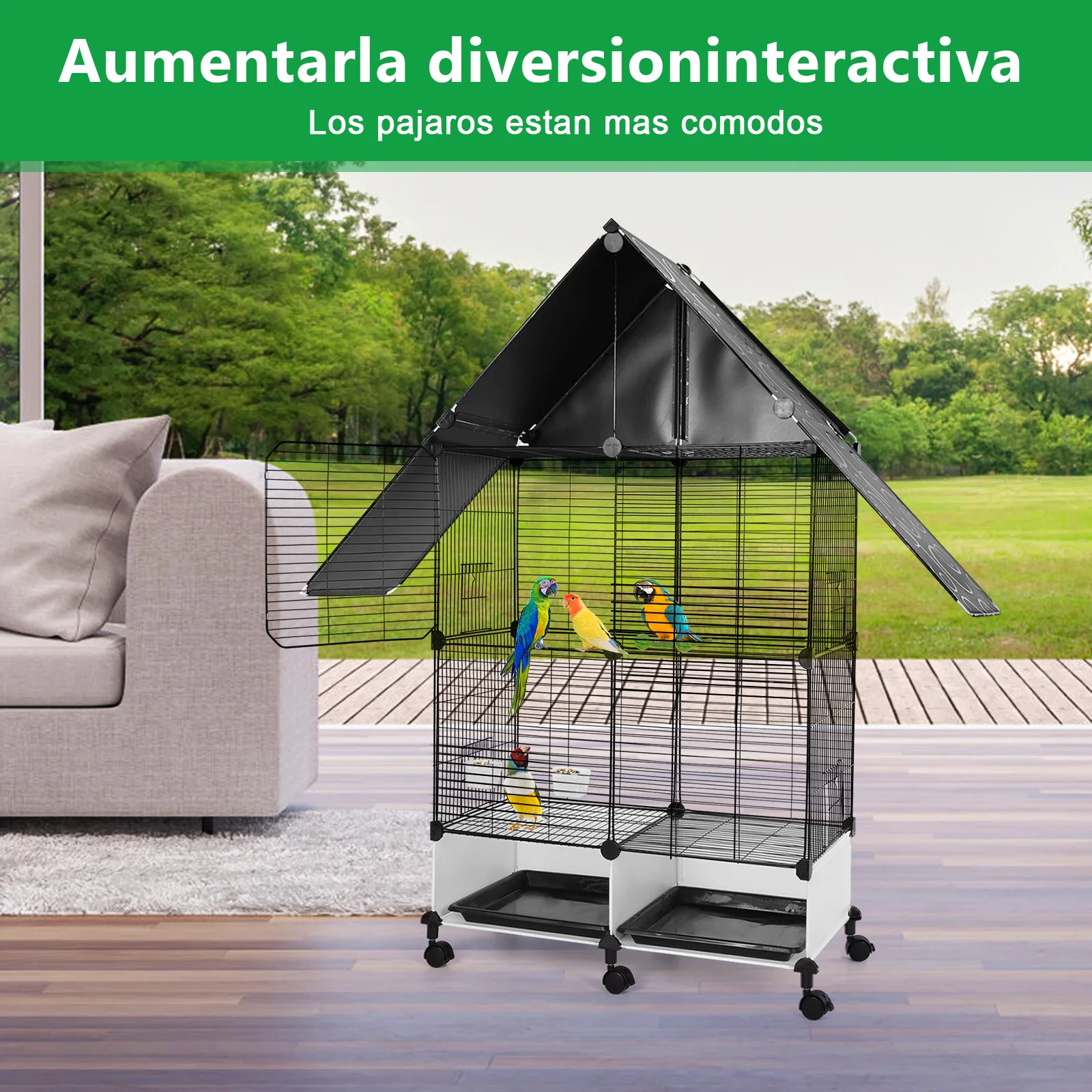 Bird Cage with Rolling Stand House Shape Bird Cage Large Iron Bird Cage with Lock Bird Villa for Medium & Large Birds
Bird Cage with Rolling Stand House Shape Bird Cage Large Iron Bird Cage with Lock Bird Villa for Medium & Large Birds