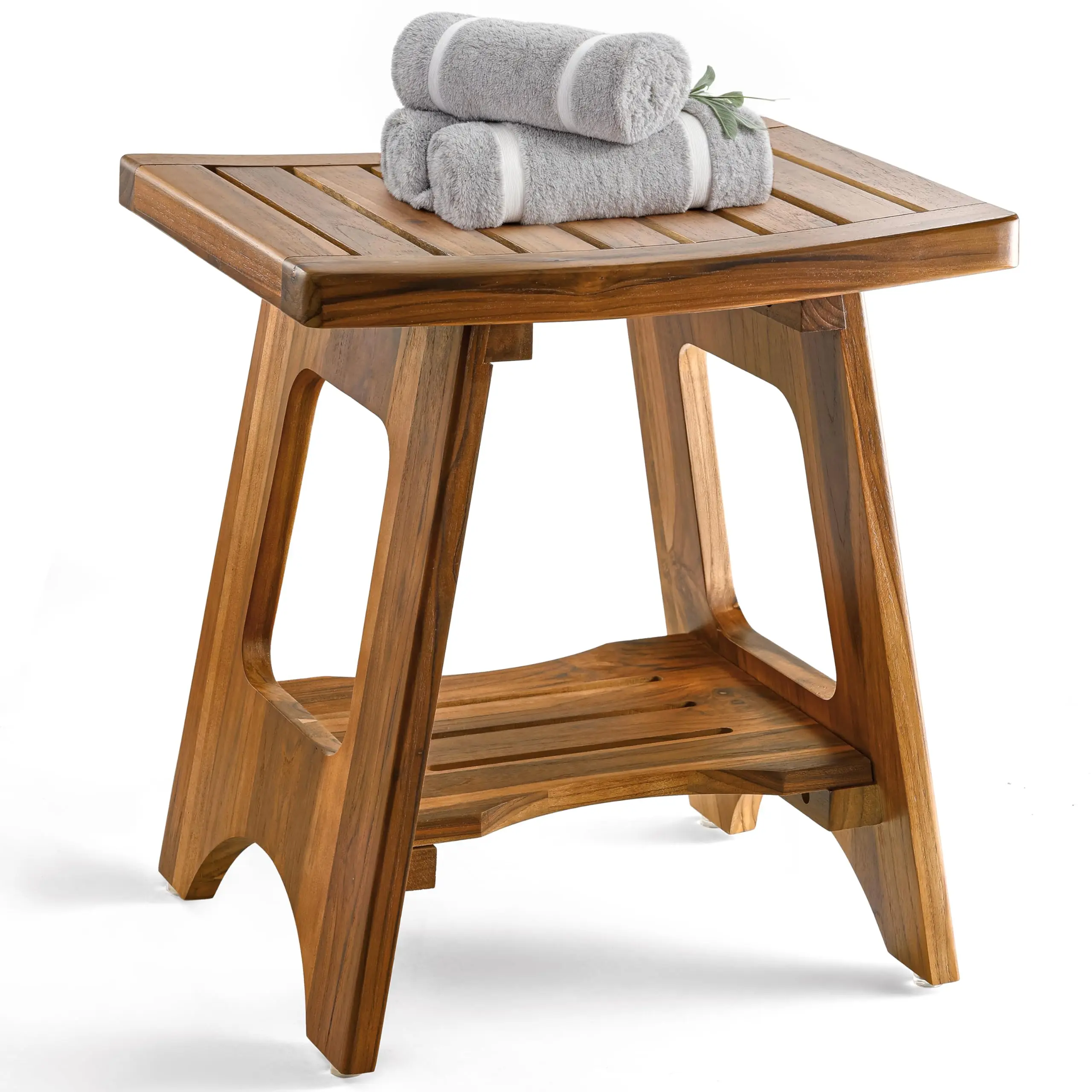 18 Inch Teak Wood Shower Bench With Storage Shelf Waterproof Bathroom Stool For Adults
18 Inch Teak Wood Shower Bench With Storage Shelf Waterproof Bathroom Stool For Adults