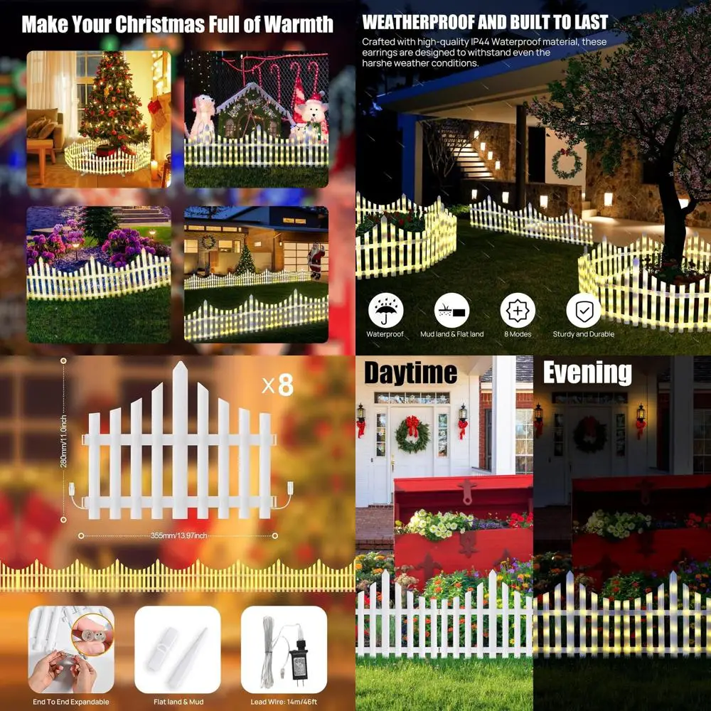 Рождественские огни для картинкового забора из 8 предметов — декоративное освещение для наружного и внутреннего освещения с 8 режимами для праздничного пейзажа, патио и двора
Рождественские огни для картинкового забора из 8 предметов — декоративное освещение для наружного и внутреннего освещения с 8 режимами для праздничного пейзажа, патио и двора