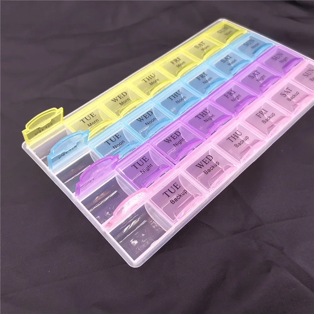 1PCS 4 Row 28 Squares/3Rows 21Grids/2Row 14Grids Weekly 7 Days Tablet Pill Box Holder Medicine Storage Organizer Container Case
1PCS 4 Row 28 Squares/3Rows 21Grids/2Row 14Grids Weekly 7 Days Tablet Pill Box Holder Medicine Storage Organizer Container Case
