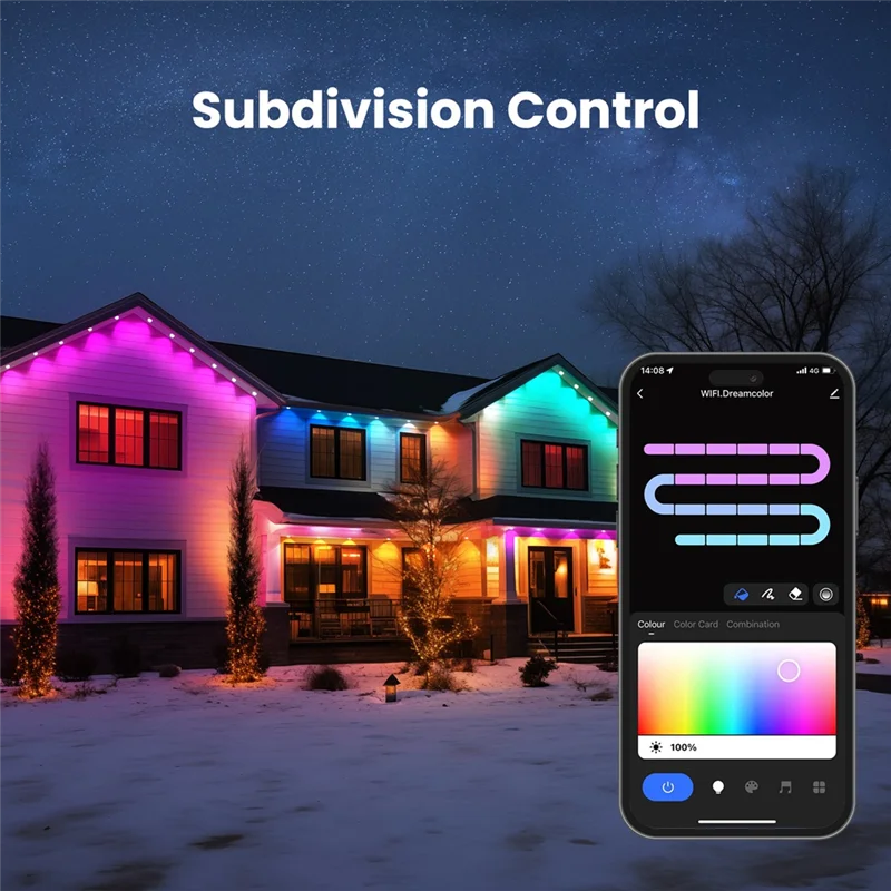 A44Z-Tuya Wifi Smart Eaves String LED Light Outdoor IP67 Waterproof RGB Color RF Remote Control For Alexa Google Home
A44Z-Tuya Wifi Smart Eaves String LED Light Outdoor IP67 Waterproof RGB Color RF Remote Control For Alexa Google Home