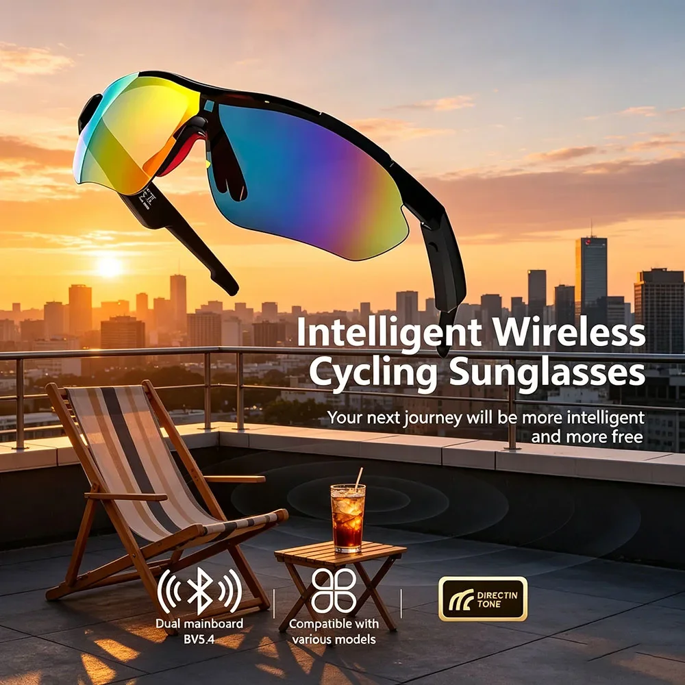 UV400 Protection Cycling Sunglasses, Wireless Bluetooth AI Smart Glasses Life Waterproof with AI Voice Assistant
UV400 Protection Cycling Sunglasses, Wireless Bluetooth AI Smart Glasses Life Waterproof with AI Voice Assistant
