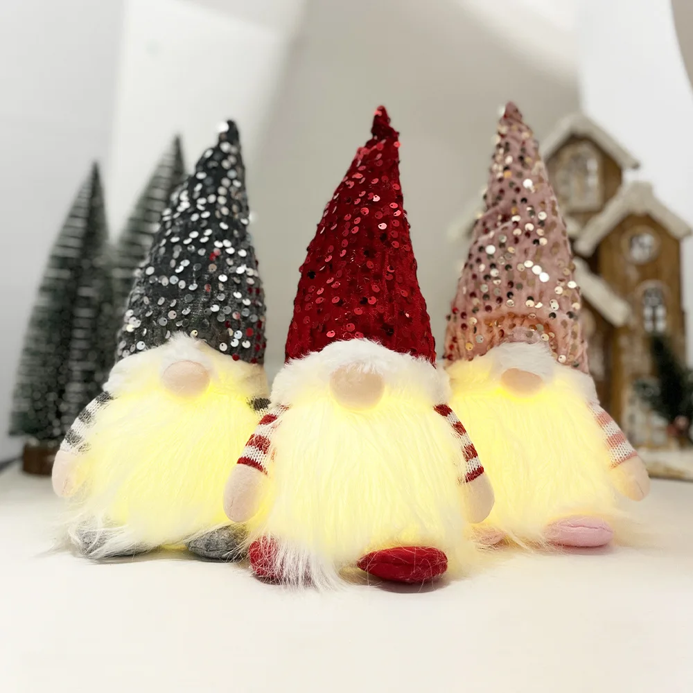 Christmas Decorations High-End Christmas Bright Lights Sequins Dwarf Doll Rudolf Christmas Gift Tree Ornaments Kid Plush Toys
Christmas Decorations High-End Christmas Bright Lights Sequins Dwarf Doll Rudolf Christmas Gift Tree Ornaments Kid Plush Toys