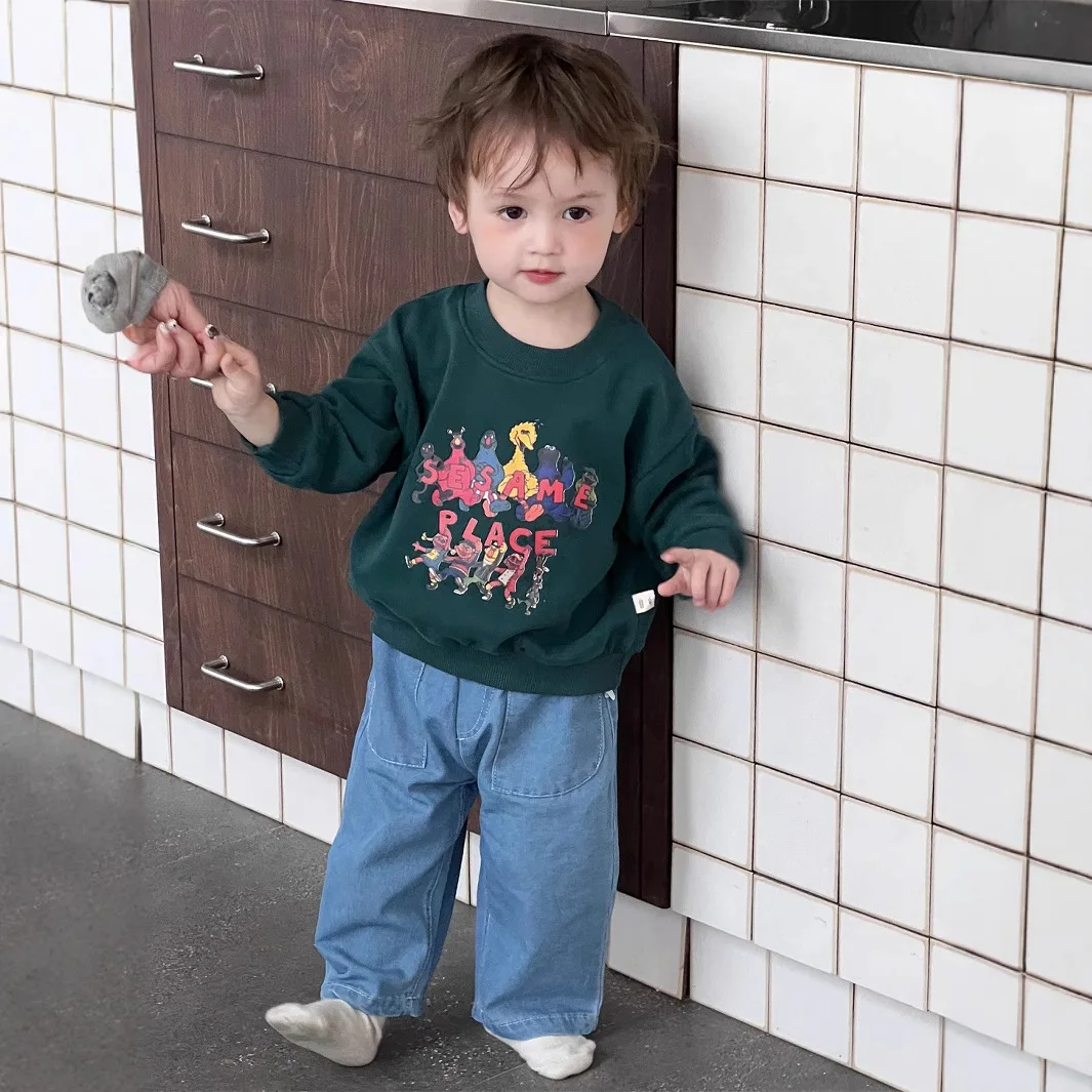 Baby Long Sleeve Sweatshirt Cute Cartoon Print Boys Girls Cotton T Shirt Loose Clothes Infant Casual Tops Optional Jeans
Baby Long Sleeve Sweatshirt Cute Cartoon Print Boys Girls Cotton T Shirt Loose Clothes Infant Casual Tops Optional Jeans