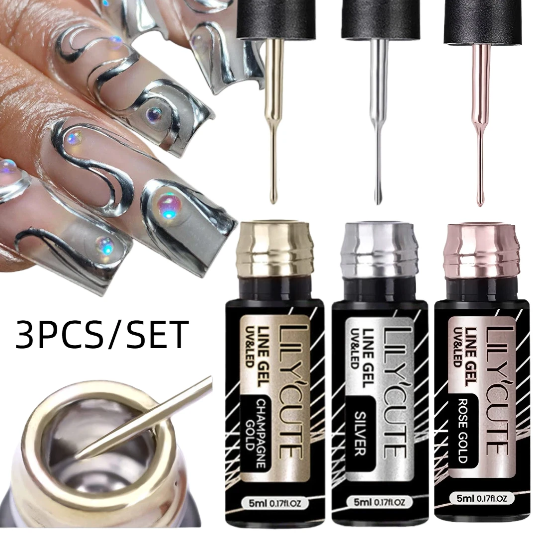 3Pcs 5ml Metallic Liner Nail Gel, Mirror Pull Line Graffiti Stripe Polish, Semi-Permanent Bright Nail Art Varnish Set
3Pcs 5ml Metallic Liner Nail Gel, Mirror Pull Line Graffiti Stripe Polish, Semi-Permanent Bright Nail Art Varnish Set