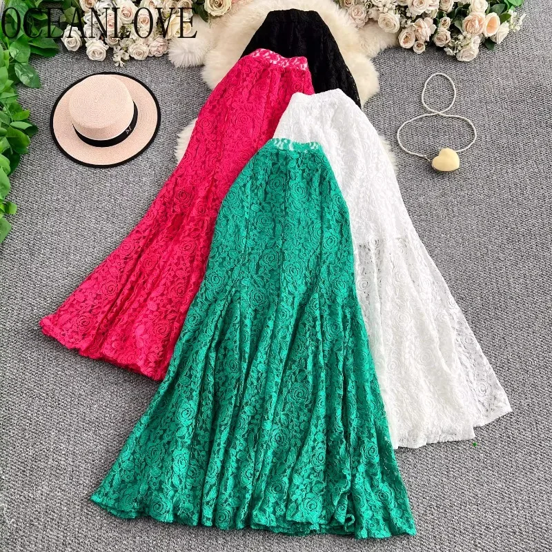 OCEANLOVE Lace Mermaid Skirts Women Solid Spring Summer Elegant Vintage Long Skirt Korean Fashion A-line Faldas Mujer
OCEANLOVE Lace Mermaid Skirts Women Solid Spring Summer Elegant Vintage Long Skirt Korean Fashion A-line Faldas Mujer