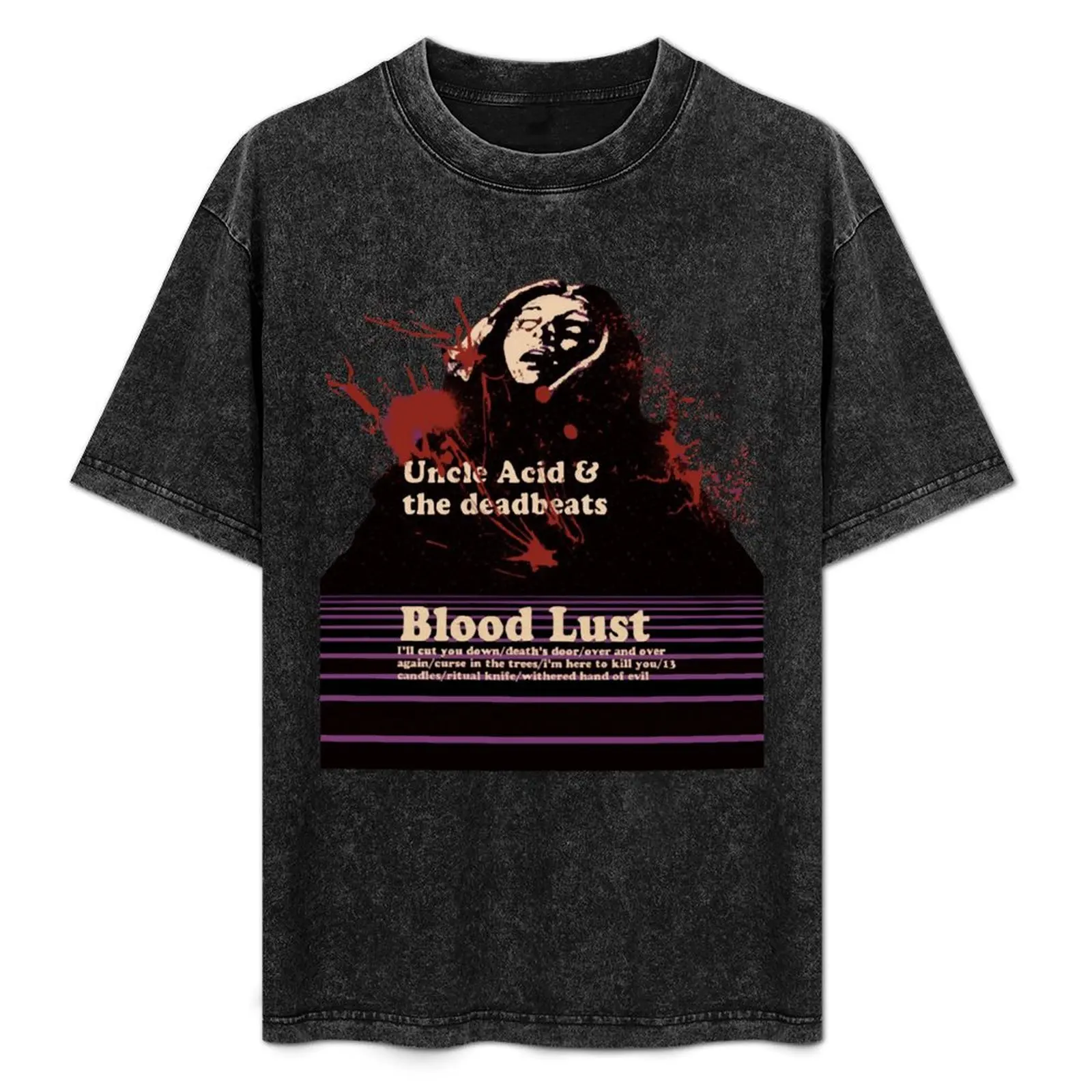 Uncle Acid & the deadbeats Blood Lust T-Shirt Casual Minimalist Short Sleeve Top
Uncle Acid & the deadbeats Blood Lust T-Shirt Casual Minimalist Short Sleeve Top