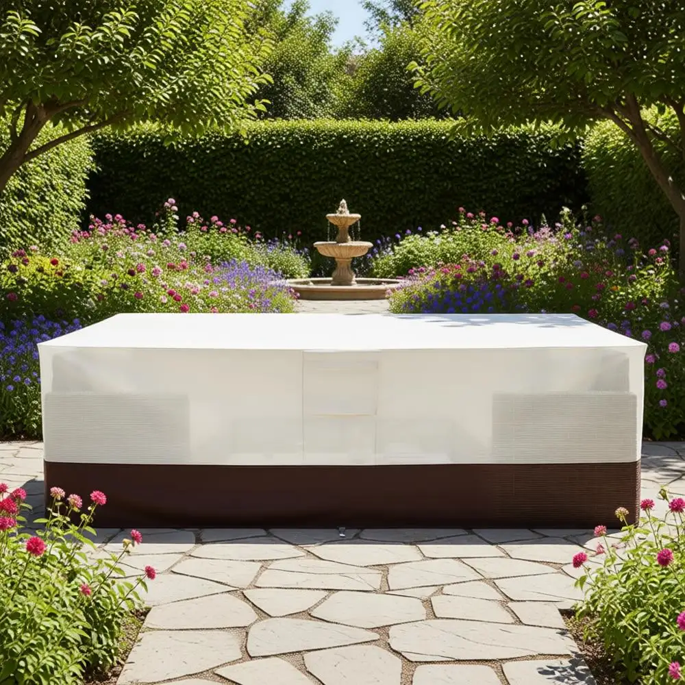 Outdoor Patio Furniture Cover with Padded Handles, Beige & Brown, for Small Dining Sets
Outdoor Patio Furniture Cover with Padded Handles, Beige & Brown, for Small Dining Sets