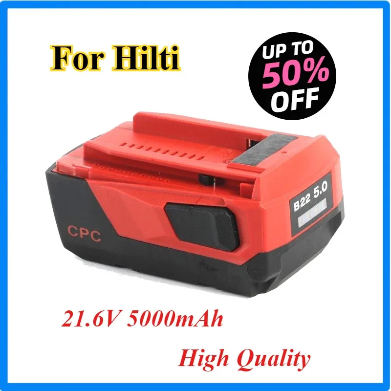 2025 New 21.6V 5Ah Rechargeable Lithium-Ion Battery for Hilti B22 22V Li-ion Drill Tools for Hilti 21.6V 22V Cordless Tools
2025 New 21.6V 5Ah Rechargeable Lithium-Ion Battery for Hilti B22 22V Li-ion Drill Tools for Hilti 21.6V 22V Cordless Tools