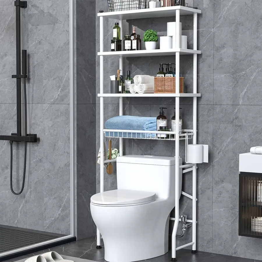 Полка для хранения унитаза, 4-уровневая полка-органайзер для ванной комнаты, простая установка с регулируемой подушечкой для ног и отдельно стоящая корзина Bathr
Полка для хранения унитаза, 4-уровневая полка-органайзер для ванной комнаты, простая установка с регулируемой подушечкой для ног и отдельно стоящая корзина Bathr