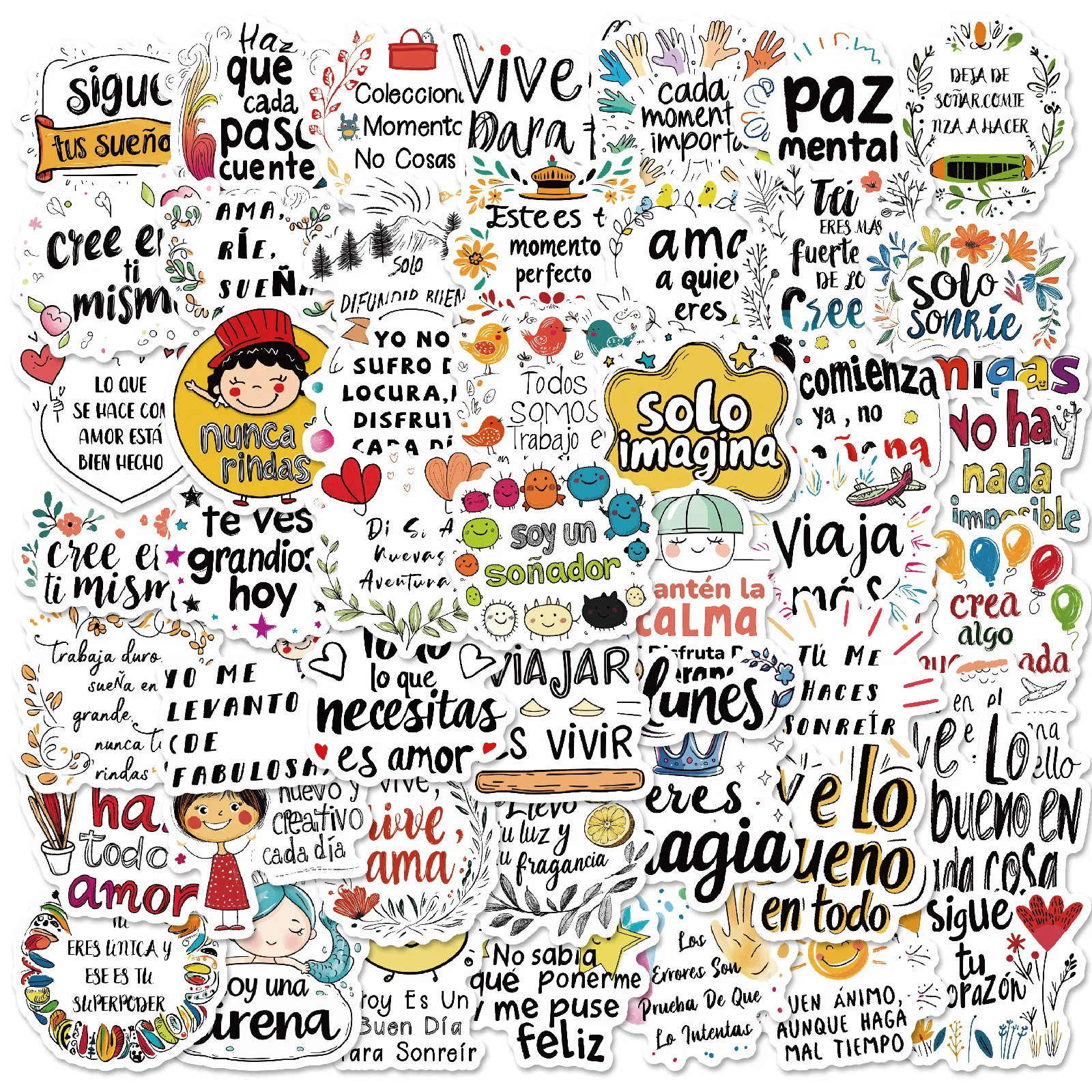 50Pcs Inspirational Spanish Stickers Motivational Phrase Decals Waterproof Vinyl Laptop Phone Skateboard Luggage Teen Adult Gift
50Pcs Inspirational Spanish Stickers Motivational Phrase Decals Waterproof Vinyl Laptop Phone Skateboard Luggage Teen Adult Gift