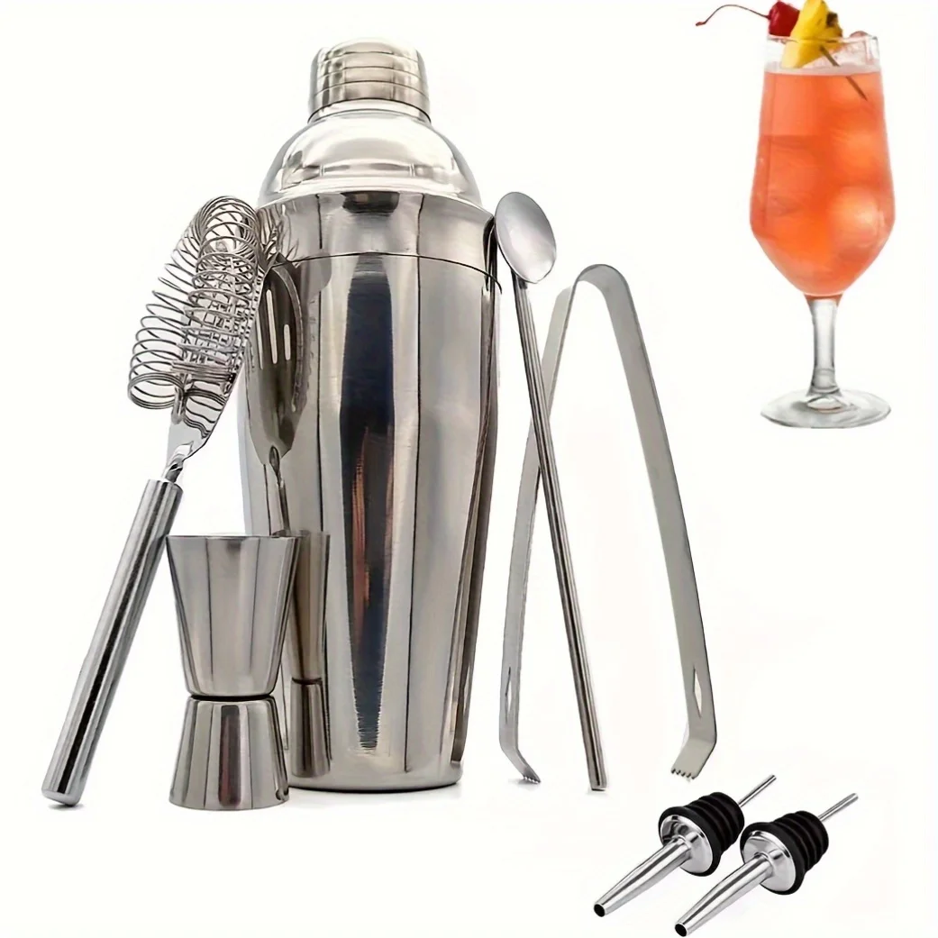 1 set(7-piece ) Stainless Steel Cocktail Shaker Mixer Wine Martini Boston Shaker For Bartender Drink Party Bar Tools 550ML
1 set(7-piece ) Stainless Steel Cocktail Shaker Mixer Wine Martini Boston Shaker For Bartender Drink Party Bar Tools 550ML