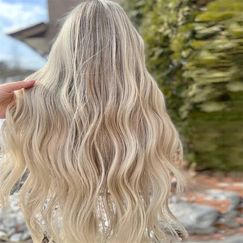Highlight Ombre Ash Blonde Colored Natural Body Wave Lace Front Wigs Synthetic Soft Baby Hair Streaks Wig 13X4 Frontal Lace Wigs
Highlight Ombre Ash Blonde Colored Natural Body Wave Lace Front Wigs Synthetic Soft Baby Hair Streaks Wig 13X4 Frontal Lace Wigs