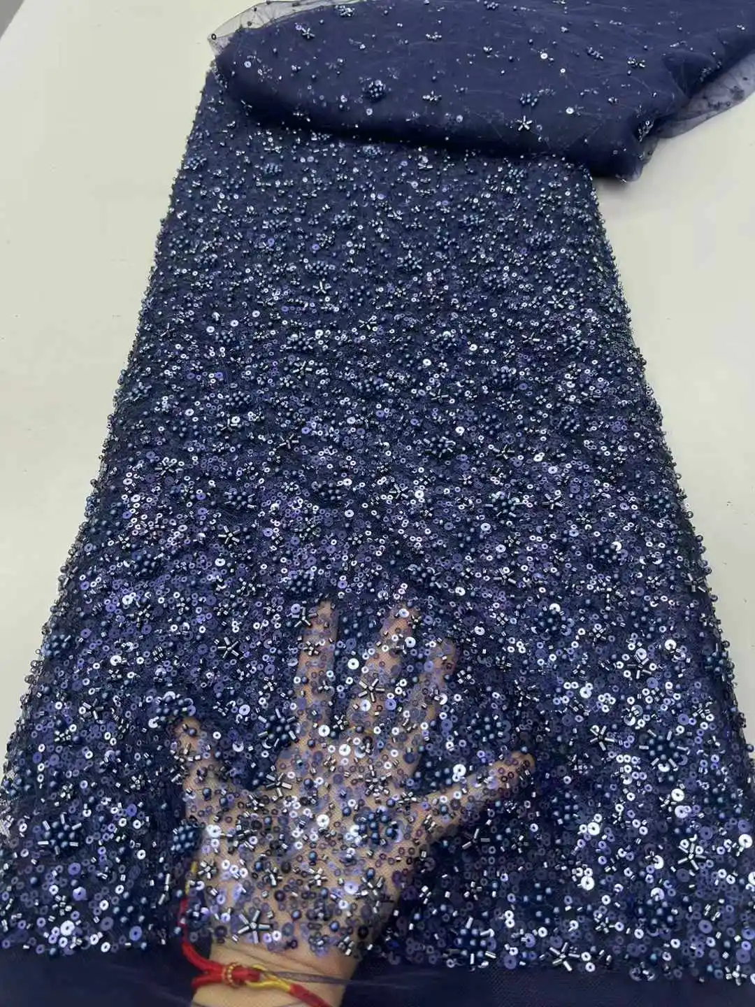 Luxury African Lace French Tulle Lace Fabric 2025 High Quality Beaded Nigerian Sequins Lace Fabric for Wedding Dress Sewing
Luxury African Lace French Tulle Lace Fabric 2025 High Quality Beaded Nigerian Sequins Lace Fabric for Wedding Dress Sewing