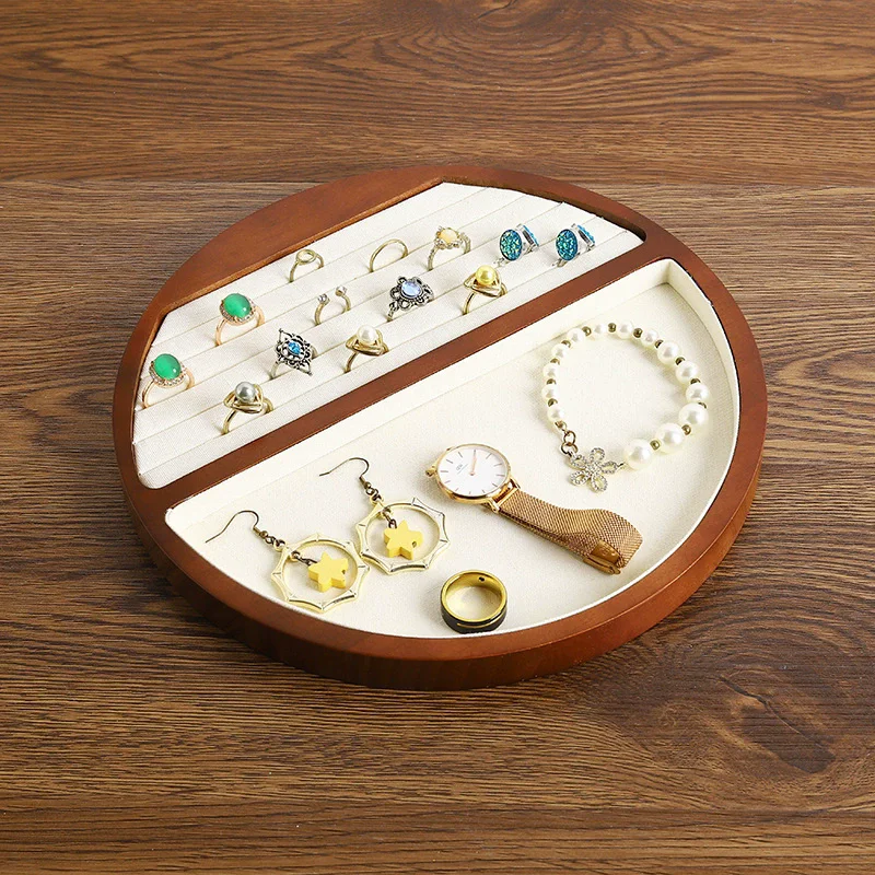 Vintage Round Wood Jewelry Tray Mulitpurpose Rings Earrings Bracelet Necklace Display Storage Plate Counter Jewellery Organizer
Vintage Round Wood Jewelry Tray Mulitpurpose Rings Earrings Bracelet Necklace Display Storage Plate Counter Jewellery Organizer