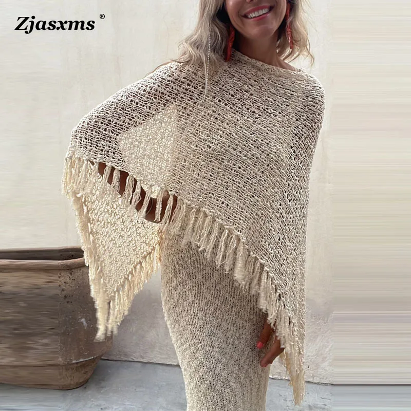 Summer Lady Sunscreen Shirt Women Bat Sleeve Tassel knitted Sweater Cape Shawl Beachwear Blouse Sexy Hollow Fishnet Pullover Top
Summer Lady Sunscreen Shirt Women Bat Sleeve Tassel knitted Sweater Cape Shawl Beachwear Blouse Sexy Hollow Fishnet Pullover Top