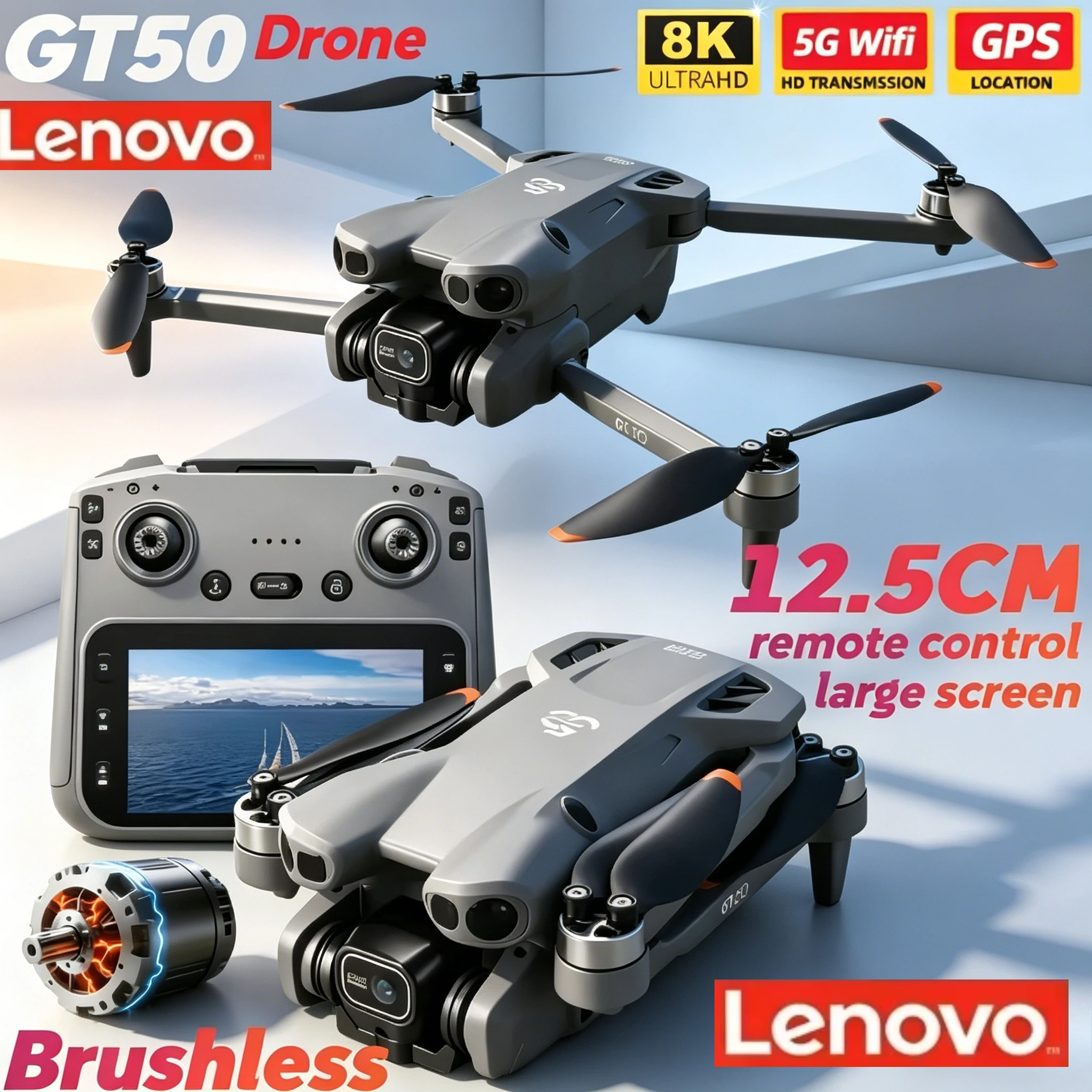 Lenovo Professional GT50 Drone 8K HD Camera 5G Brushless Motor Aerial Photography Optical Flow with screen RC Quadcopter
Lenovo Professional GT50 Drone 8K HD Camera 5G Brushless Motor Aerial Photography Optical Flow with screen RC Quadcopter