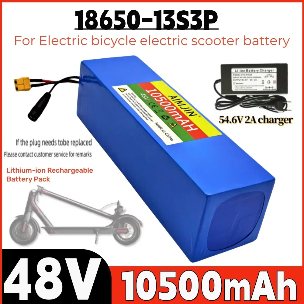 New 48v 10500mAh 1000w high-power 13S3P lithium-ion battery, suitable for electric scooter and bicycle batteries with BMS
New 48v 10500mAh 1000w high-power 13S3P lithium-ion battery, suitable for electric scooter and bicycle batteries with BMS