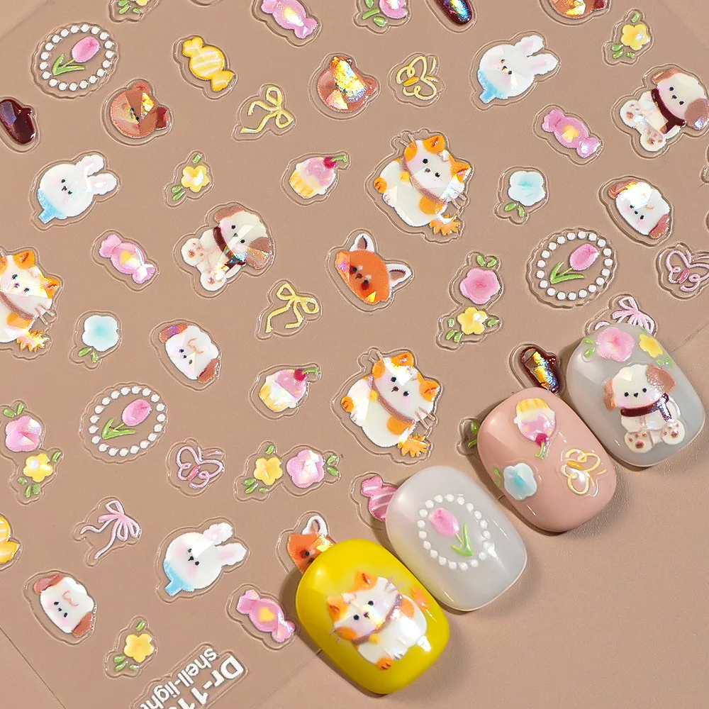 Kawaii Japanese Cartoon Nail Stickers Cute Dog Cat Bunny Self-Adhesive Nail Art Decals for Manicure Decoration
Kawaii Japanese Cartoon Nail Stickers Cute Dog Cat Bunny Self-Adhesive Nail Art Decals for Manicure Decoration
