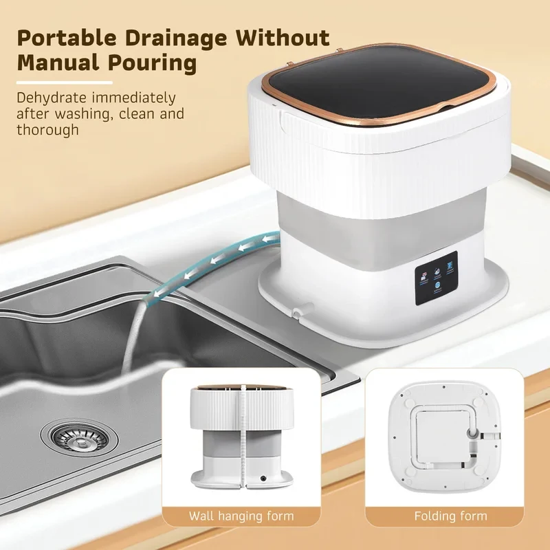 New Portable Washing Machine, Mini Washing Machine And Dryer 10L, Folding Ultrasonic Underwear Washing Machine And Dump Basket
New Portable Washing Machine, Mini Washing Machine And Dryer 10L, Folding Ultrasonic Underwear Washing Machine And Dump Basket