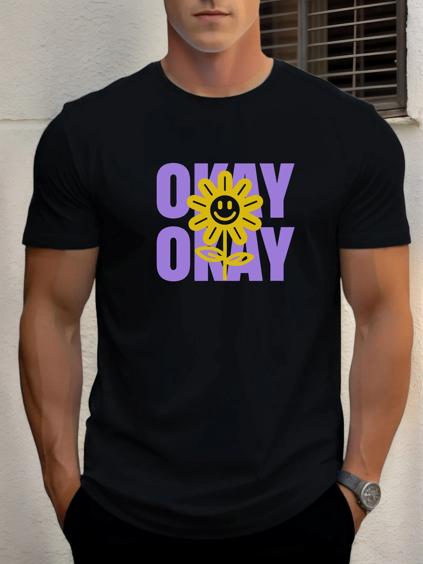 Men's cotton T-shirt, summer round neck short sleeves, smiley face flower print breathable street clothing fashion cool T-shirt
Men's cotton T-shirt, summer round neck short sleeves, smiley face flower print breathable street clothing fashion cool T-shirt