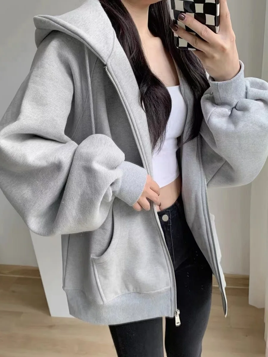 2024 Autumn/winter New Zipper Hooded Long Sleeve Big Pocket Sweatshirt Women Loose Casual Versatile Solid Color Top TLAM
2024 Autumn/winter New Zipper Hooded Long Sleeve Big Pocket Sweatshirt Women Loose Casual Versatile Solid Color Top TLAM