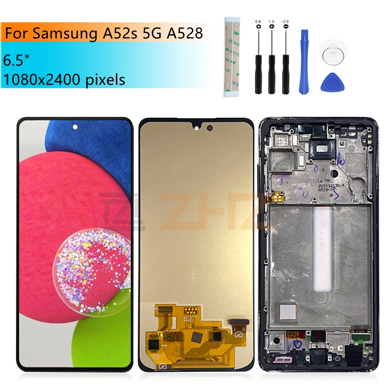 ЖК-дисплей с сенсорным экраном и дигитайзером в сборе с рамкой для Samsung Galaxy A528, детали для замены и ремонта зеркального экрана A52s 6,5 дюйма
ЖК-дисплей с сенсорным экраном и дигитайзером в сборе с рамкой для Samsung Galaxy A528, детали для замены и ремонта зеркального экрана A52s 6,5 дюйма