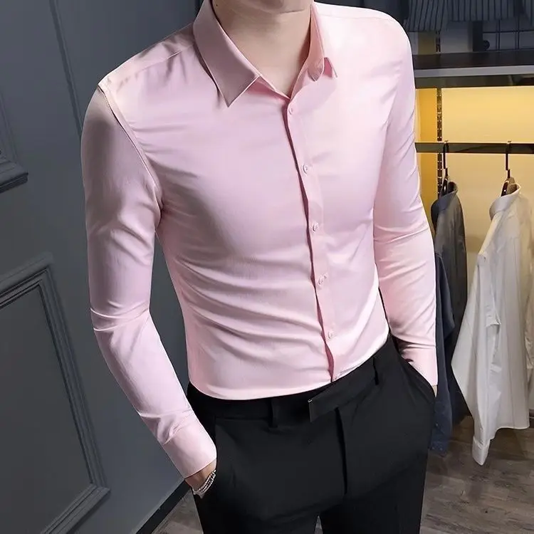 Elegant Slim Fit Long Sleeve Wedding Shirt for Men Business Formal High Fashion Single Color Polyester Fiber Spring Autumn
Elegant Slim Fit Long Sleeve Wedding Shirt for Men Business Formal High Fashion Single Color Polyester Fiber Spring Autumn
