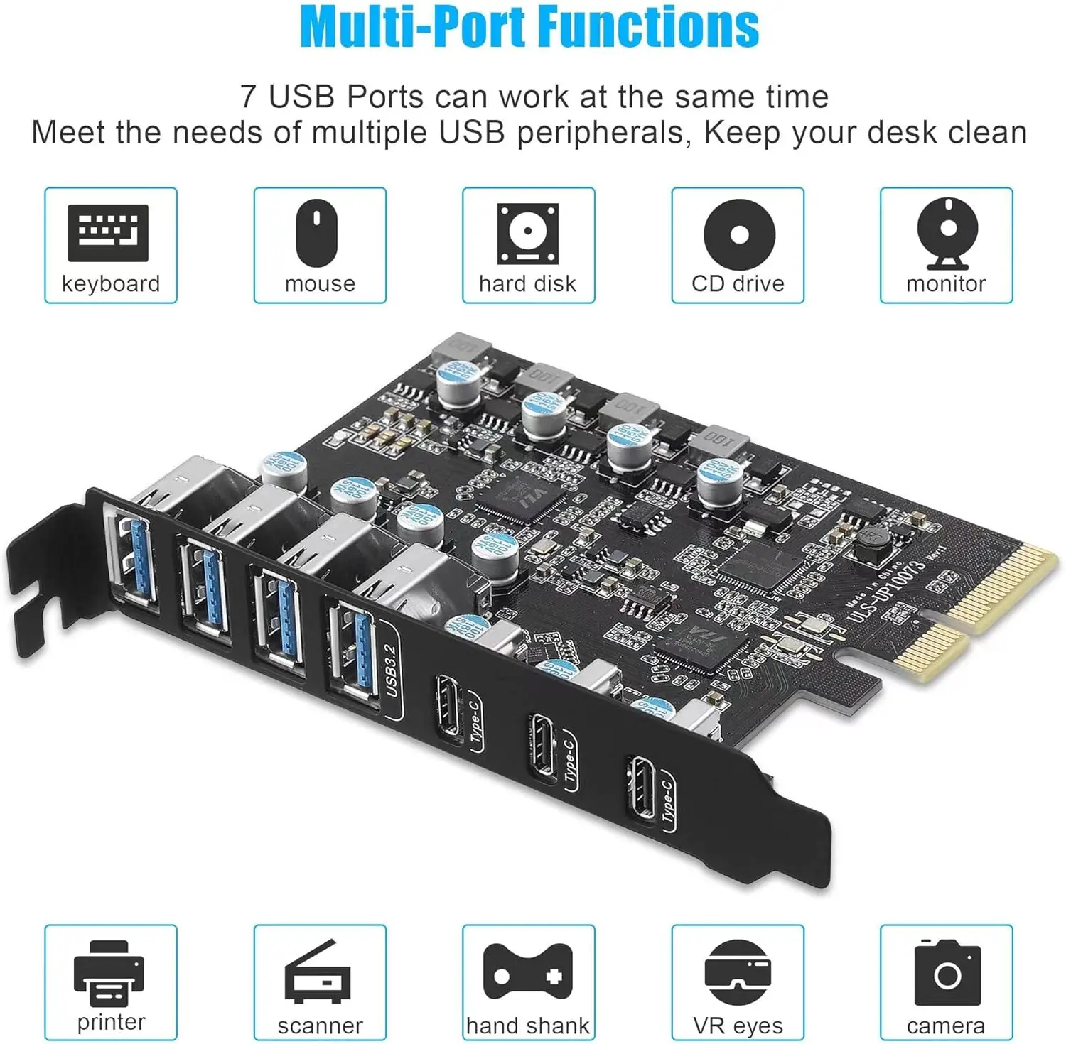 JoniSerl 8 Ports PCIE Usb 3.2 Expansion Card 20G PCI-E to USB Type-C Adapter USB3.1 Type-C x 4 & USB3.1 TypeA x4 for Desktop PC
JoniSerl 8 Ports PCIE Usb 3.2 Expansion Card 20G PCI-E to USB Type-C Adapter USB3.1 Type-C x 4 & USB3.1 TypeA x4 for Desktop PC