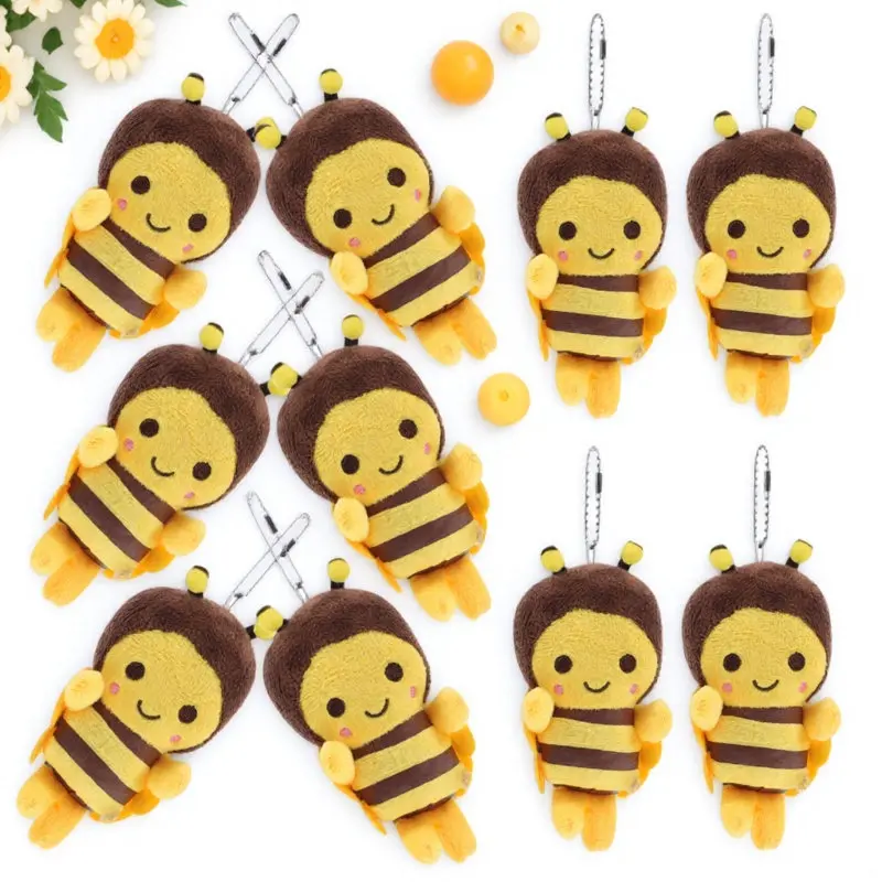 10Pcs Cute Bee Keychain Soft PP Cotton Hanging Decor for Bag Backpack Purse Wallet Schoolbag Gift Lightweight
10Pcs Cute Bee Keychain Soft PP Cotton Hanging Decor for Bag Backpack Purse Wallet Schoolbag Gift Lightweight