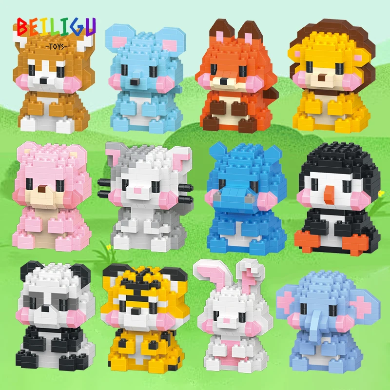 BEILIGU MOC Cute Animal Mini Building Blocks Lion Penguin Elephant Tiger Bear Rabbit Mirco Bricks Toys for Children Holiday Gift
BEILIGU MOC Cute Animal Mini Building Blocks Lion Penguin Elephant Tiger Bear Rabbit Mirco Bricks Toys for Children Holiday Gift