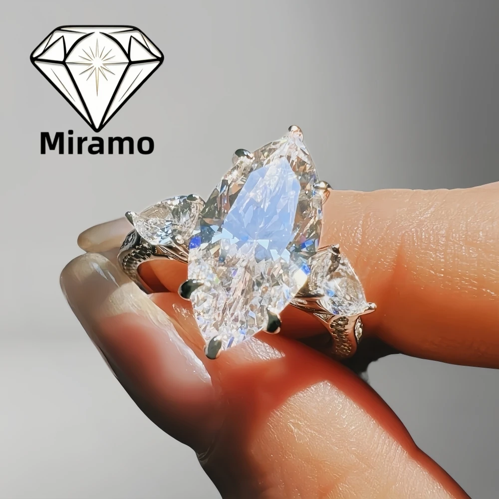 5 Carat Marquise Cut Moissanite Engagement Ring Three-stone Diamond Wedding Ring for Women S925 Sterling Silver with Certificate
5 Carat Marquise Cut Moissanite Engagement Ring Three-stone Diamond Wedding Ring for Women S925 Sterling Silver with Certificate
