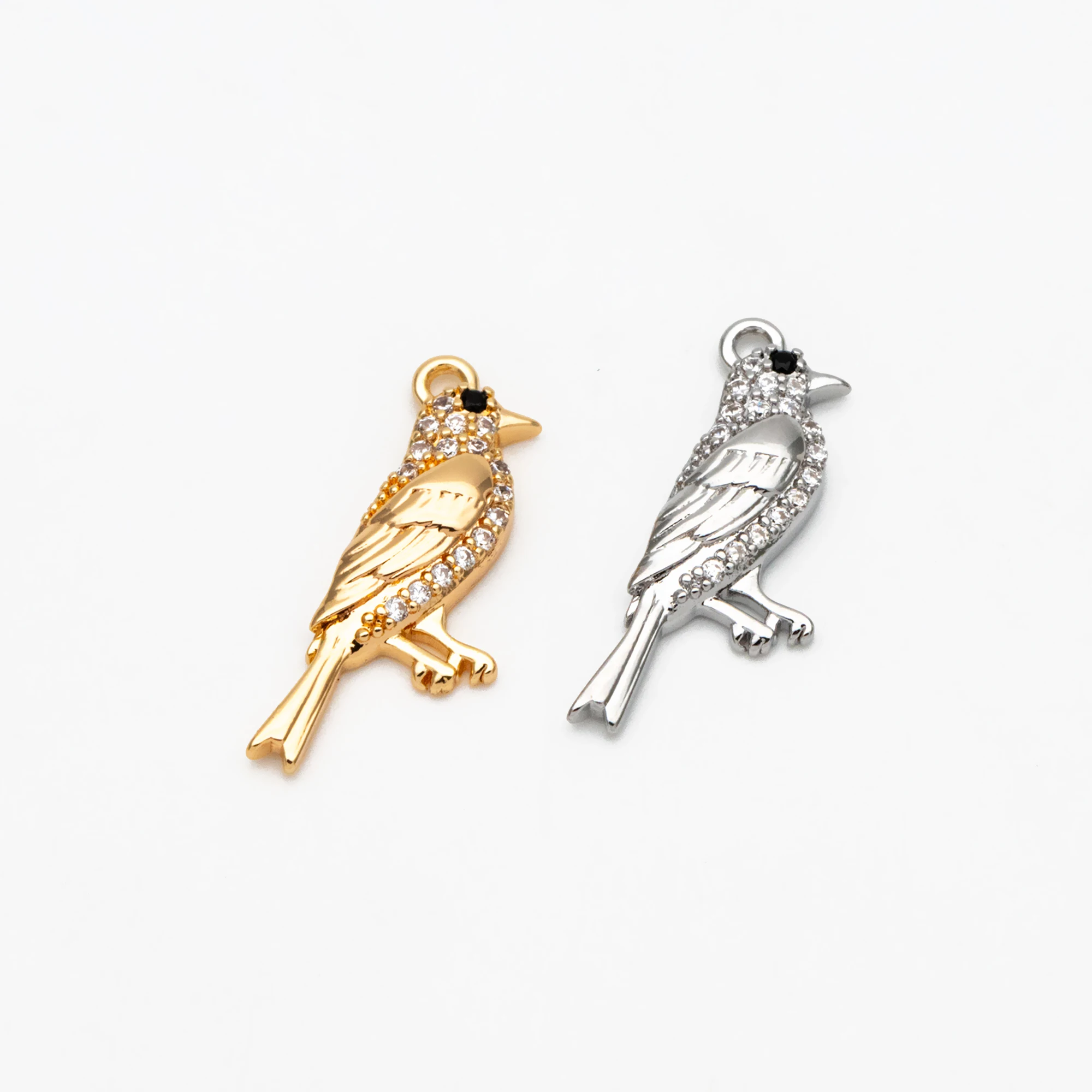 4pcs CZ Pave Gold/ Silver Bird Charms, Real Gold/ Rhodium Plated Brass Bird Pendant For DIY Jewelry Making Accessories (GB-4524)
4pcs CZ Pave Gold/ Silver Bird Charms, Real Gold/ Rhodium Plated Brass Bird Pendant For DIY Jewelry Making Accessories (GB-4524)