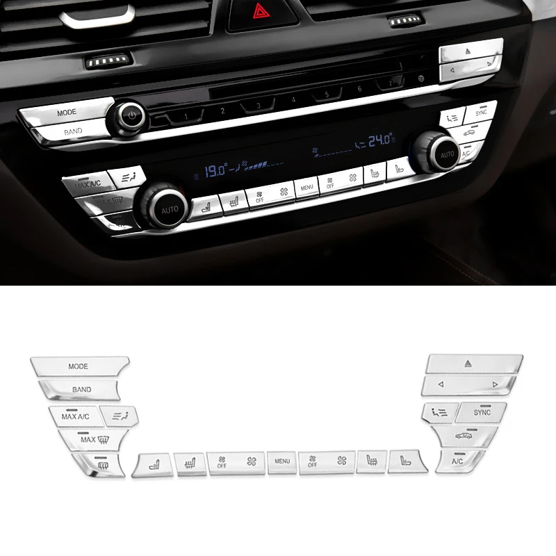 For BMW 5 Series 528 530 G30 540li 2018 ABS Chrome Car Center Console Air Condition Switch Buttons Cover Trim
For BMW 5 Series 528 530 G30 540li 2018 ABS Chrome Car Center Console Air Condition Switch Buttons Cover Trim