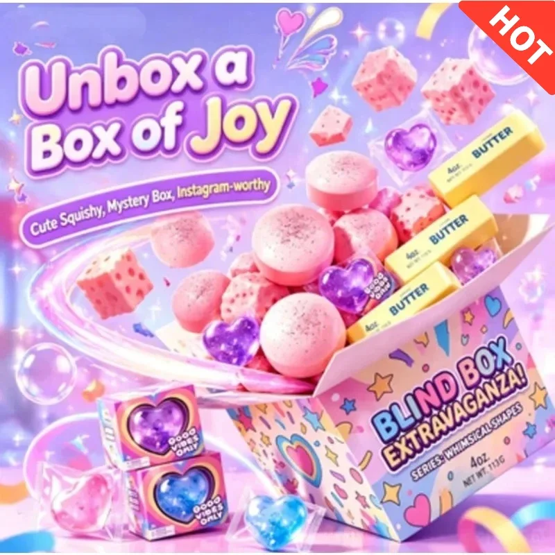 Squishy Blind Box, Kawaii Style Assorted Squeeze Toys, Soft Slow Rise Texture, Cute Whimsical Shapes (Butter, Cheese, Heart), Stress Relief & Anxiety Relief Fidget Toys, Ideal Gift For Kids, Teens, Adults, Students & Friends
Squishy Blind Box, Kawaii Style Assorted Squeeze Toys, Soft Slow Rise Texture, Cute Whimsical Shapes (Butter, Cheese, Heart), Stress Relief & Anxiety Relief Fidget Toys, Ideal Gift For Kids, Teens, Adults, Students & Friends