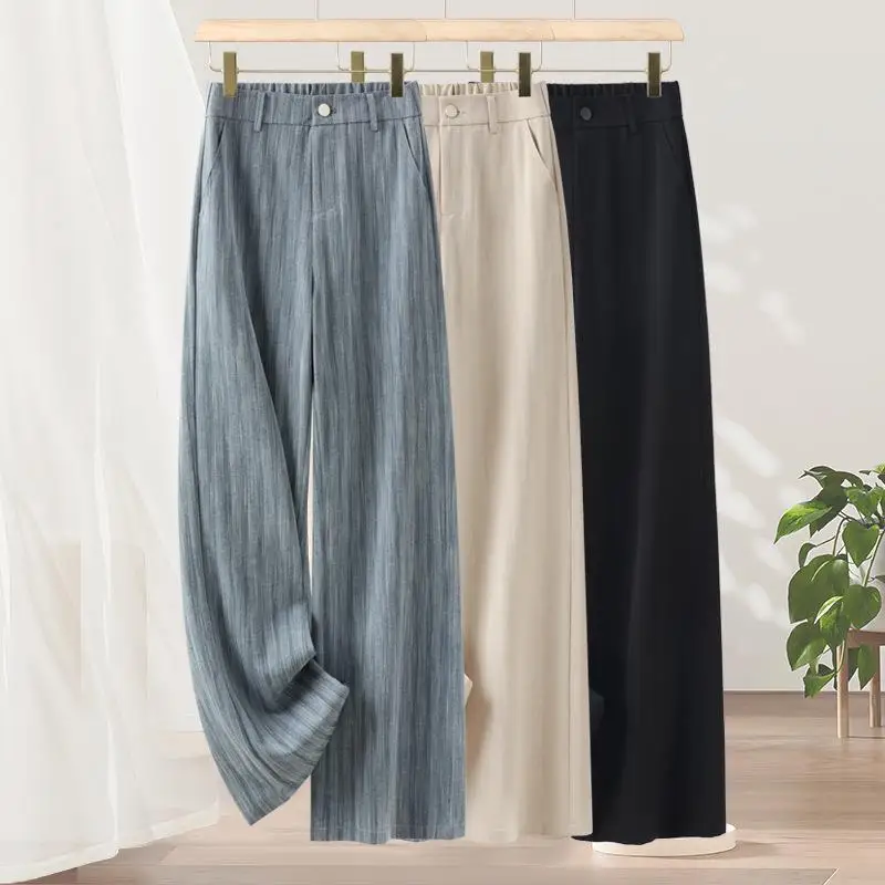 Женские повседневные брюки с высокой талией, имитация шелка, льняные, новые, лето 2024, тонкий материал, комфортная посадка, длинные, 100% полиэстер
Женские повседневные брюки с высокой талией, имитация шелка, льняные, новые, лето 2024, тонкий материал, комфортная посадка, длинные, 100% полиэстер