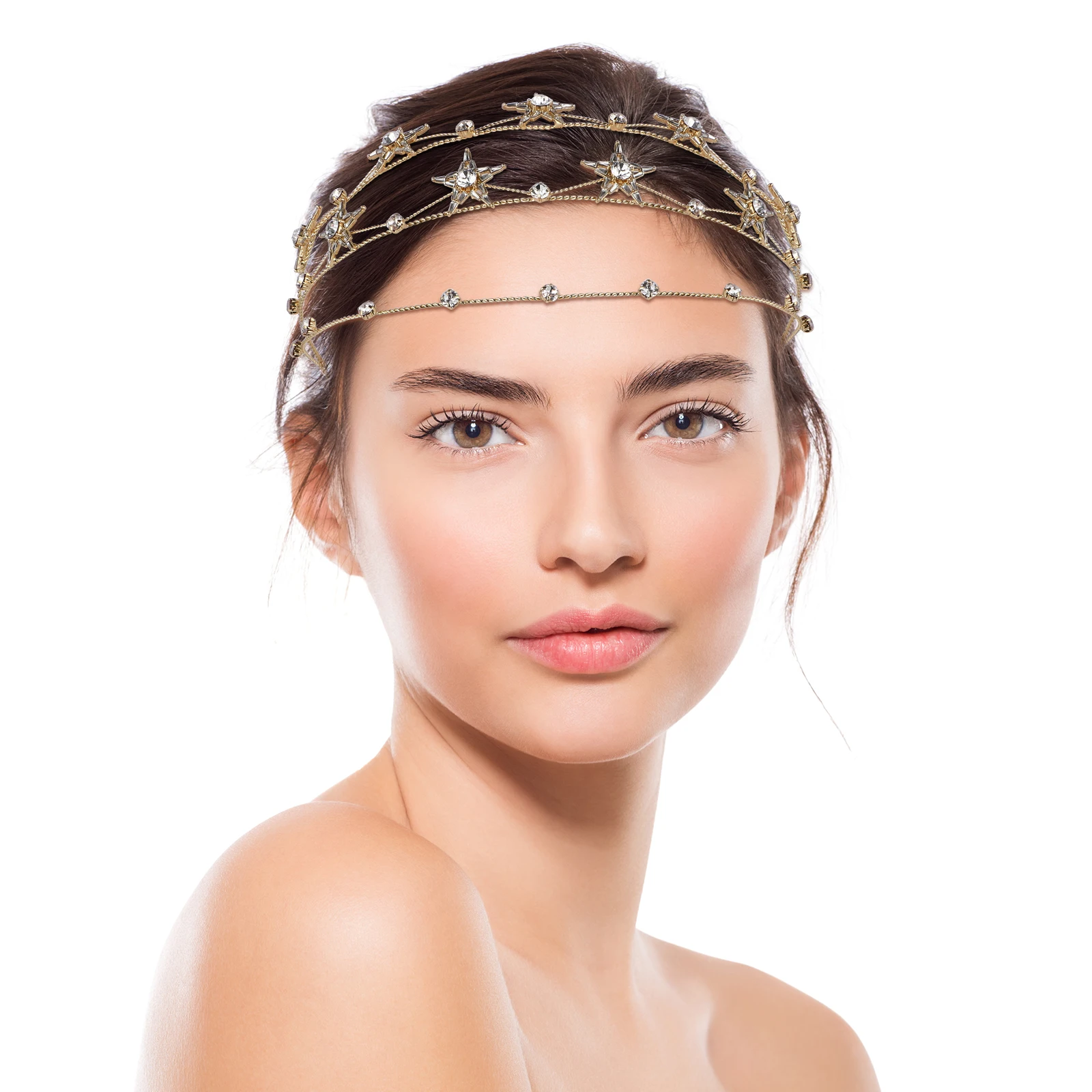 Luxury Alloy Princess Golden Silver Bridal Headdress Women Party Wedding Hair Decor Lightweight Star Design 
Luxury Alloy Princess Golden Silver Bridal Headdress Women Party Wedding Hair Decor Lightweight Star Design