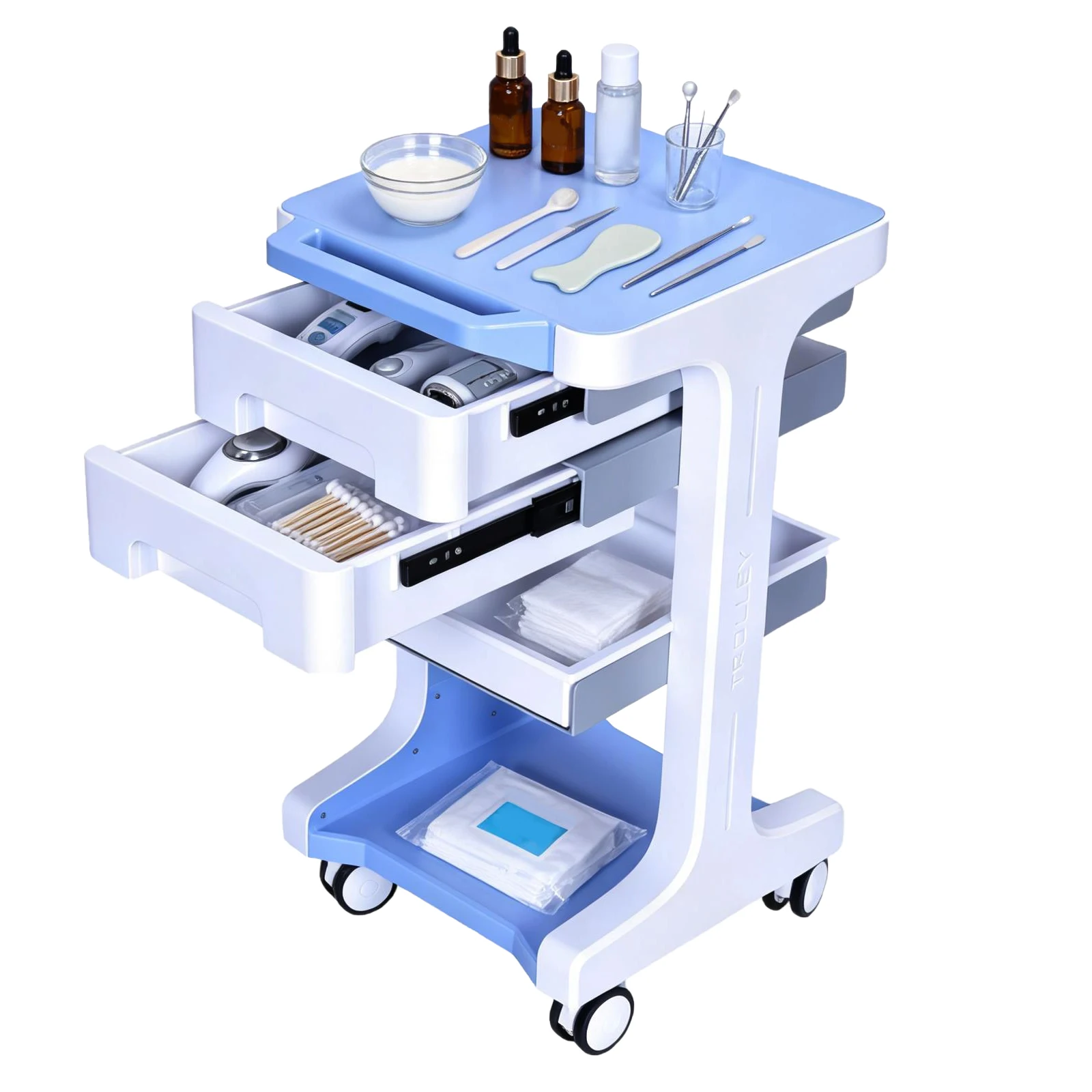 3 Tier Medical Rolling Cart with 2 Drawers Lab Ultrasound Carts Max 110LBS Load for Hospital Clinic Beauty Salon SPA Office
3 Tier Medical Rolling Cart with 2 Drawers Lab Ultrasound Carts Max 110LBS Load for Hospital Clinic Beauty Salon SPA Office