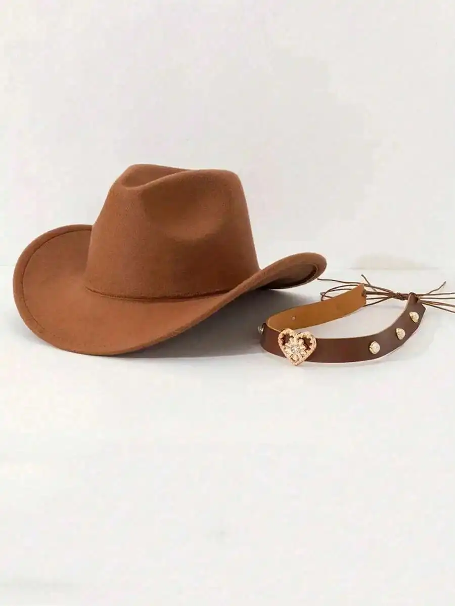 Western Cowboy Hat With Detachable Heart Decor For Adults Sun Protection
Western Cowboy Hat With Detachable Heart Decor For Adults Sun Protection