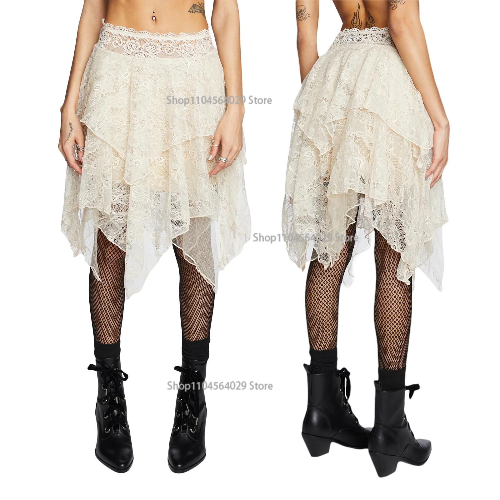 Fashion Women's Summer Skirts Short Streetwear Skirt Beige Elastic Band Irregular Hem Lace Floral Skirt Casual Outfits
Fashion Women's Summer Skirts Short Streetwear Skirt Beige Elastic Band Irregular Hem Lace Floral Skirt Casual Outfits