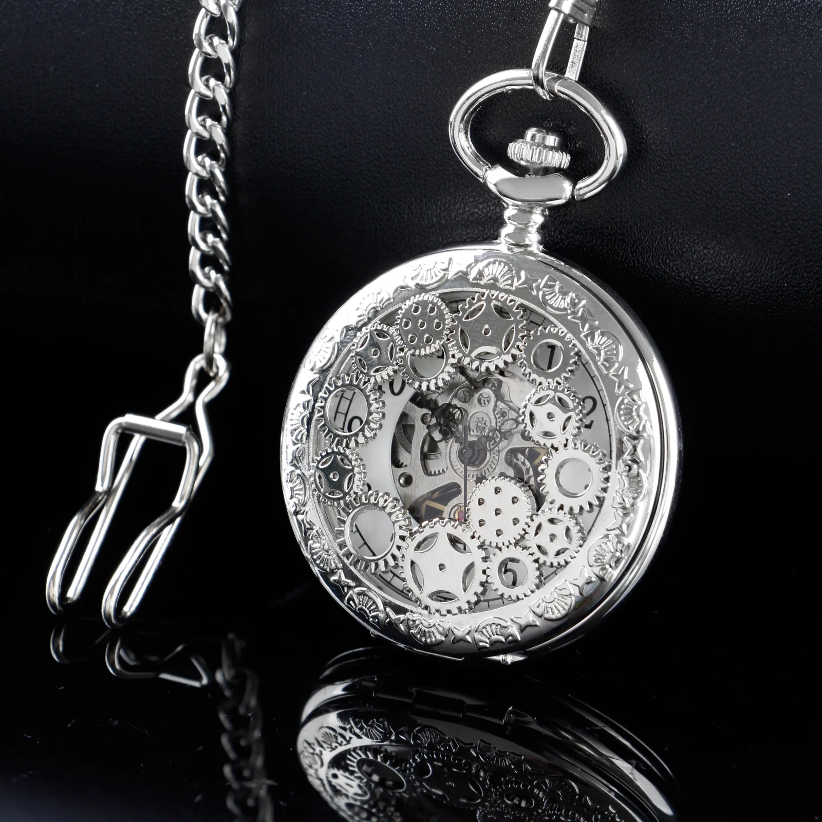Silver Hollow Gear Mechanical Pocket Watches Vintage 2 Sides Open Case Hand Wind Casual Fashion Pocket&Fob Watches
Silver Hollow Gear Mechanical Pocket Watches Vintage 2 Sides Open Case Hand Wind Casual Fashion Pocket&Fob Watches