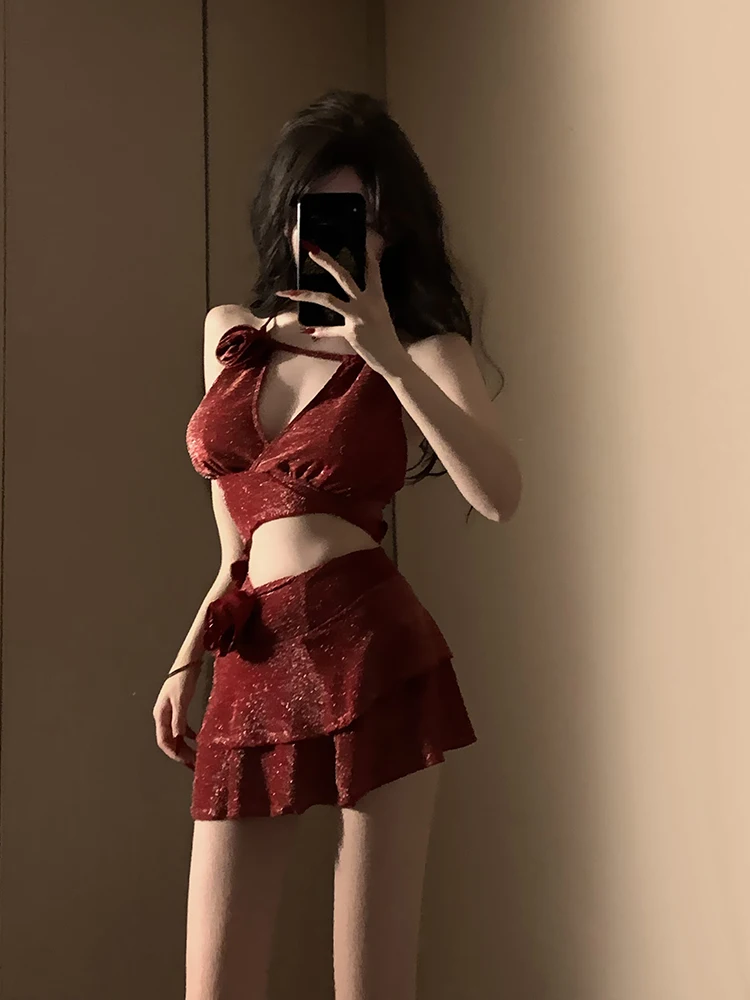 New Pure Desire Bikini Two-Piece Swimsuit Women Sexy Small Chest Sparkling Retro Red High-End Feeling Vaion Hot Spring
New Pure Desire Bikini Two-Piece Swimsuit Women Sexy Small Chest Sparkling Retro Red High-End Feeling Vaion Hot Spring