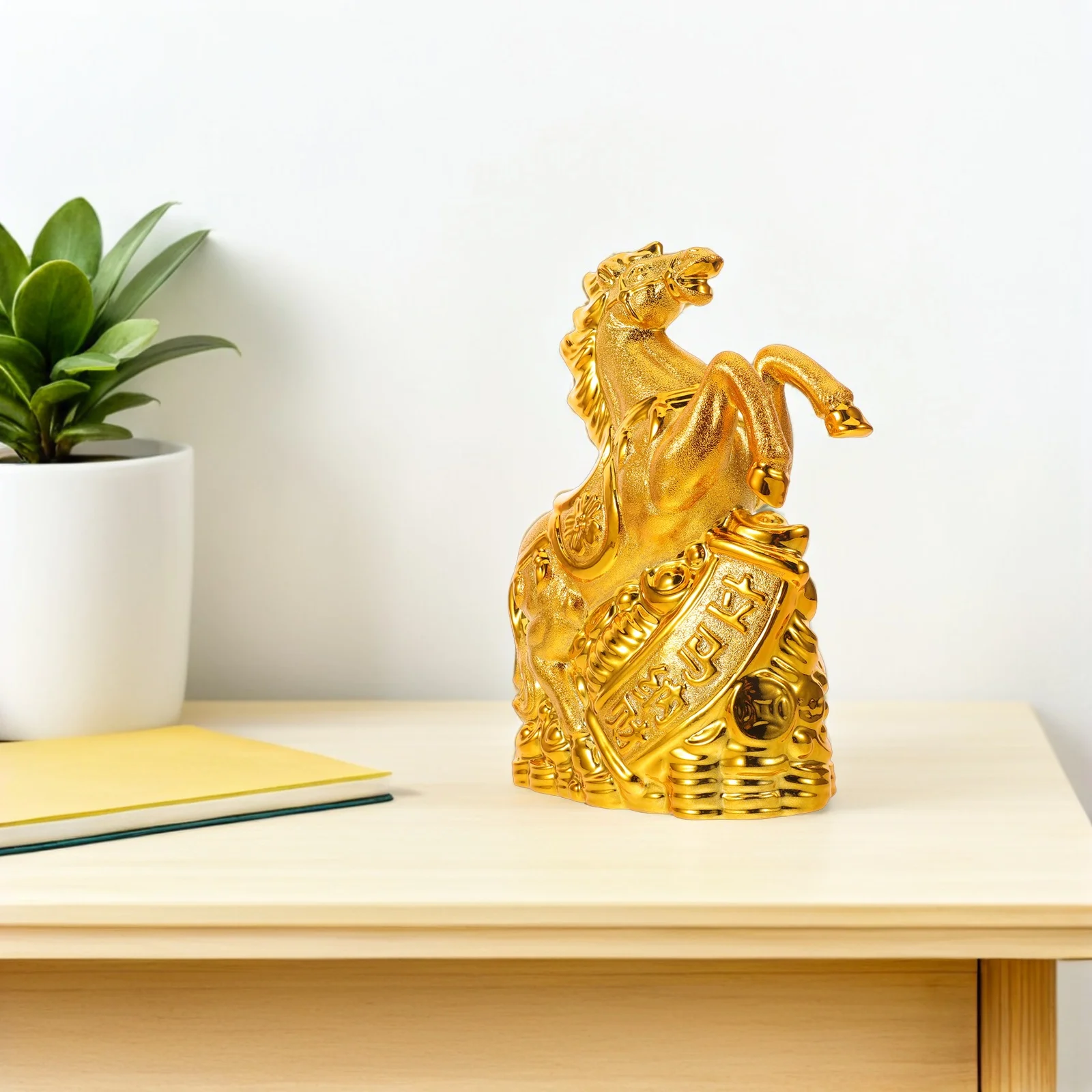 Golden Ceramic Horse Coin Bank Smooth Glossy Finish Decorative Animal Money Holder for Desk Living Room Holiday Present
Golden Ceramic Horse Coin Bank Smooth Glossy Finish Decorative Animal Money Holder for Desk Living Room Holiday Present