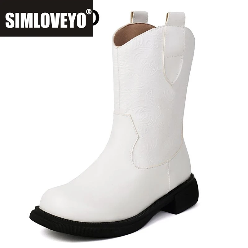 SIMLOVEYO Классические женские ботинки в стиле вестерн с круглым носком на плоской подошве без шнуровки, разноцветная вышивка, большой размер 42, 43, модная повседневная обувь до середины икры Bota
SIMLOVEYO Классические женские ботинки в стиле вестерн с круглым носком на плоской подошве без шнуровки, разноцветная вышивка, большой размер 42, 43, модная повседневная обувь до середины икры Bota