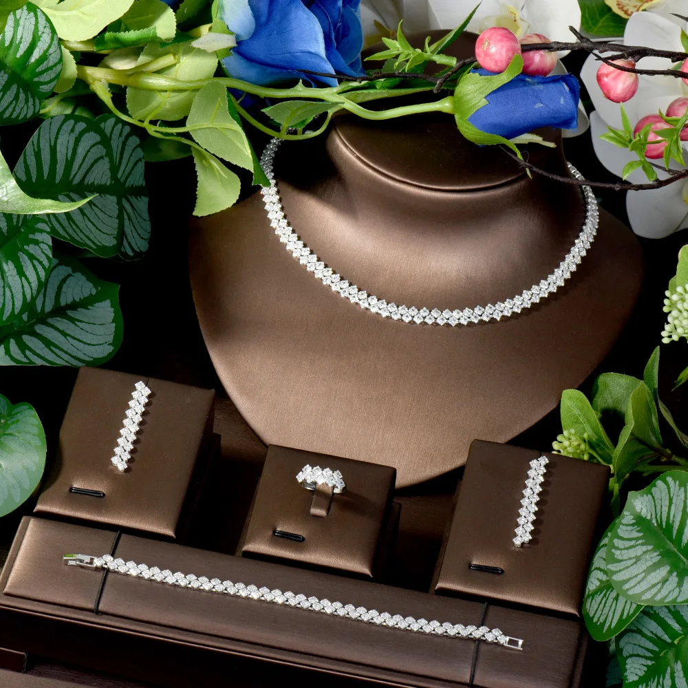 HIBRIDE Elegant Daily Jewellery Dubai Set Hundred Bright Necklace and Earrings Bridal Wedding Party Costume Accessories S-145
HIBRIDE Elegant Daily Jewellery Dubai Set Hundred Bright Necklace and Earrings Bridal Wedding Party Costume Accessories S-145